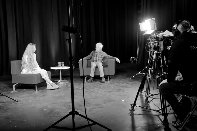 Evie Redfern and Ian Ricketts sat down for interview with camera and lighting