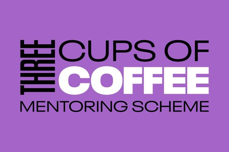 Logo saying three cups of coffee mentoring scheme